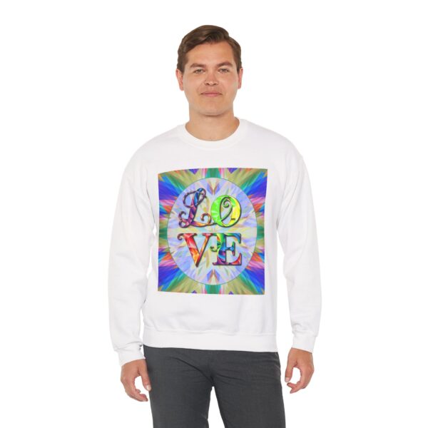 Crewneck Sweatshirt-with our inspirational "Love" 'kaleidoscope' Design!! Vintage Inspired Faith Apparel, Gospel Fashion Unisex Heavy - Image 3