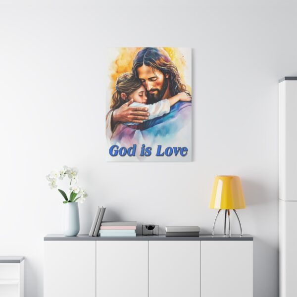 Inspirational Wall Art Canvas, "God is Love" Jesus hugging a small girl! Christian Home Decor, Uplifting Religious Gift, Faith-Based Artwork - Image 17
