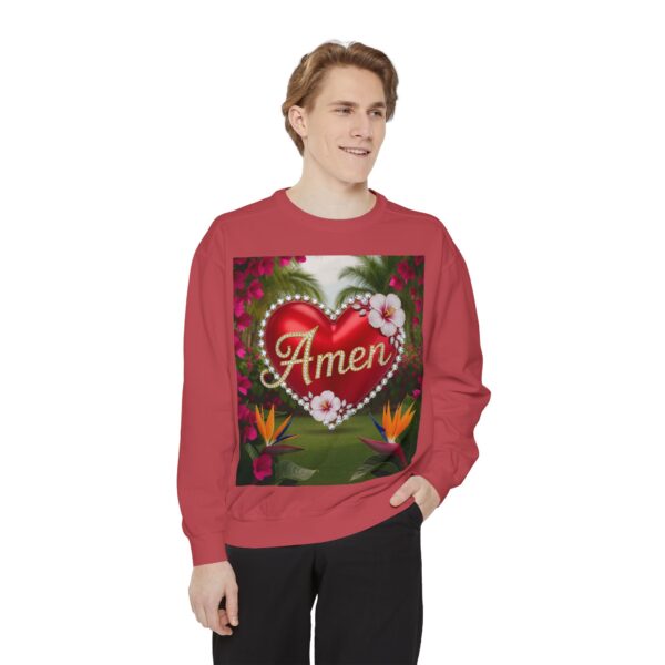Sweatshirt Unisex Inspirational-With our beautiful "Amen" 'Solid Red Heart'- Faith Apparel, Unisex Top, Religious Gift, Comfort Wear, Church Event Style - Image 34