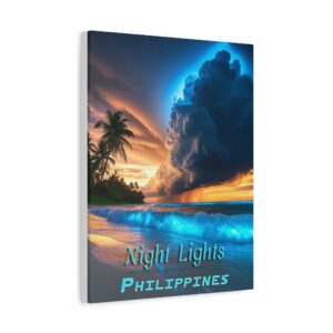 Inspirational matte Canvas Wall Art,  "Night Lights-Philippines" design! Beauty of Creation Tropical Beach Home Decor, Uplifting Artwork