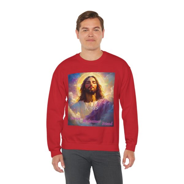 Crewneck Sweatshirt-with our inspirational 'Jesus: Savior Redeemer Friend' Design! Vintage Inspired Faith Apparel, Gospel Fashion Unisex Heavy - Image 22