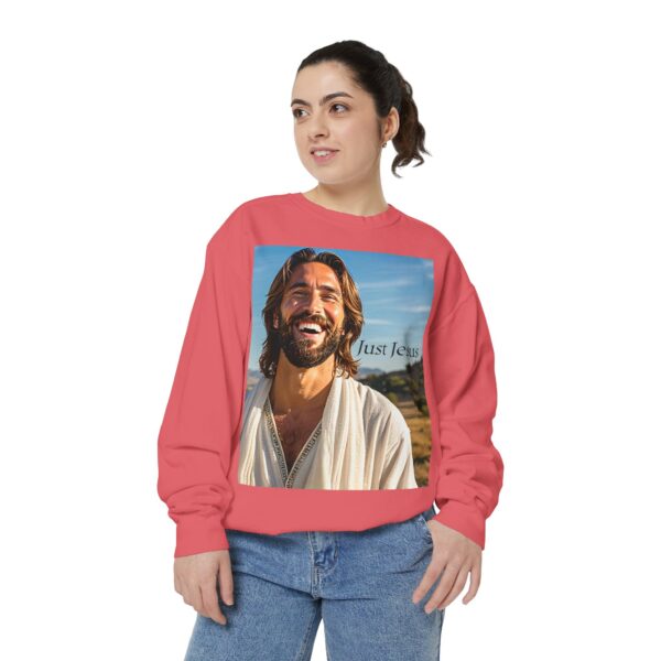 Sweatshirt Unisex with our inspirational  "Just Jesus" Design!! Faith Apparel Gospel Fashion Jumper, Pullover - Image 41