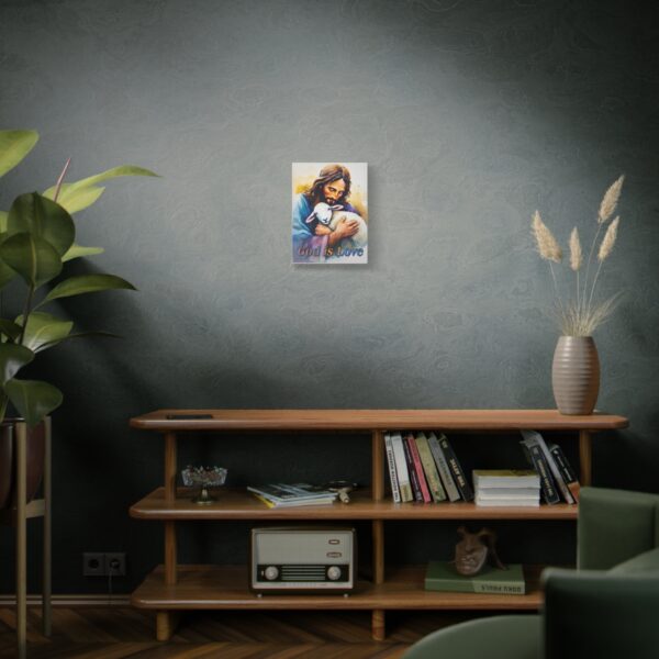 Inspirational Wall Art Canvas, "God is Love" Jesus hugging a Lamb Print, Christian Home Decor, Uplifting Religious Gift, Faith-Based Artwork - Image 6
