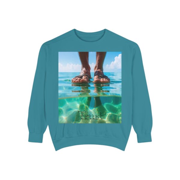 Sweatshirt Unisex Inspirational "Trust"-Walk on Water Design, Christian Apparel, Faith-Based Comfort, Religious Jumper, Gift for Believers - Image 13