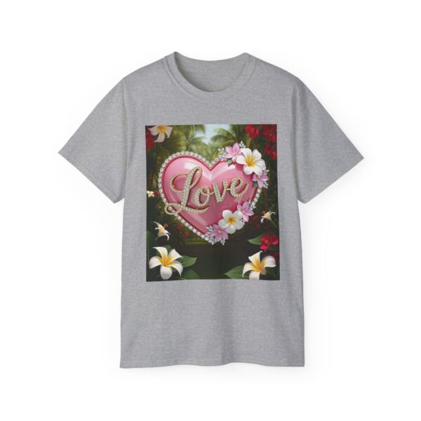 Our inspirational "Love" 'Solid Pink Heart' Design! on a Christian Unisex Cotton T-Shirt, Faith Spiritual Apparel, Love Gift - Image 11