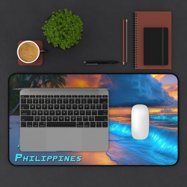 Inspirational Desk Mat 'Night Lights-Philippines' Mouse Pad, Office Decor Desk Accessory Gaming Pad Computer Mat, Non-Slip, Beauty of Nature - Image 5