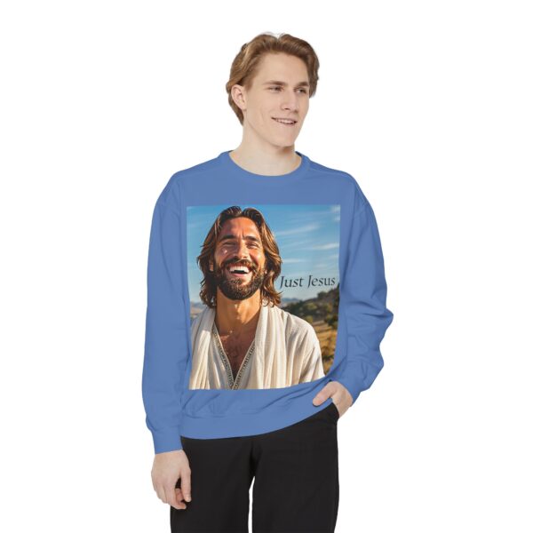 Sweatshirt Unisex with our inspirational  "Just Jesus" Design!! Faith Apparel Gospel Fashion Jumper, Pullover - Image 32