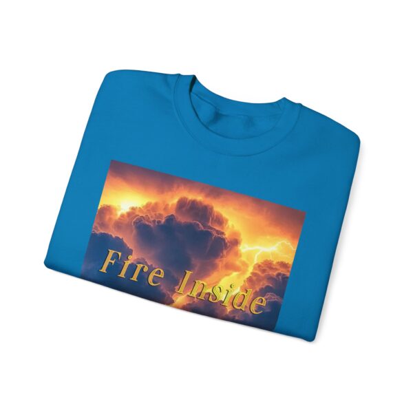 Crewneck Sweatshirt with our 'Storm Light' "Fire Inside" design! Beauty of Creation Tropical Storm Inspirational Sweatshirt Unisex - Image 37