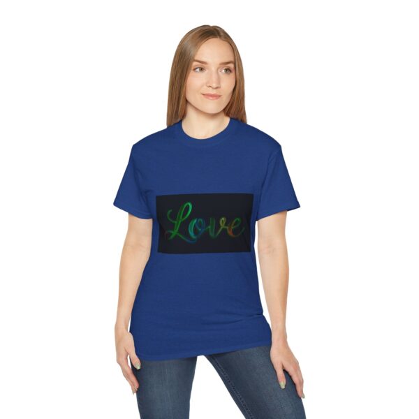 Our inspirational "Love" 'light in darkness' Design!! on a Christian Unisex Cotton T-Shirt, Faith Spiritual Apparel, Love Gift - Image 22