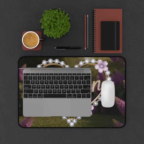 Inspirational Desk Mat "Chosen" 'Diamond Ring Heart' - Mouse Pad, Office Decor Desk Accessory, Gaming Pad, Computer Mat, Non-Slip - Image 2