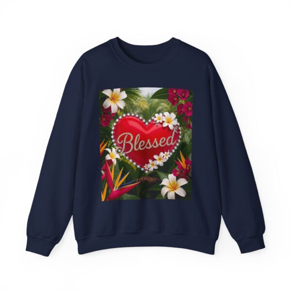 Crewneck Sweatshirt-with our Inspirational "Blessed" 'Solid Red Heart' Design!! Vintage Inspired Faith Apparel, Gospel Fashion Unisex Heavy - Image 17