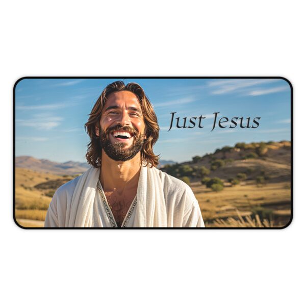 Inspirational Desk Mat with our "Just Jesus" Design. Mouse Pad, Office Decor Desk Accessory, Gaming Pad, Computer Mat, Non-Slip - Image 4