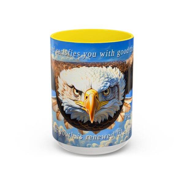 Our inspirational 'Soaring Eagle' and Psalm 103:5 'your youth is renewed like the eagles' design Ceramic Accent Coffee Mug Design is Perfect for Wedding Gifts, Inspirational Decor - Image 61