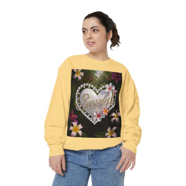 Sweatshirt Unisex with our Inspirational "Saved" 'Pure White Heart' Design! Faith Apparel Gospel Fashion Jumper, Pullover - Image 16