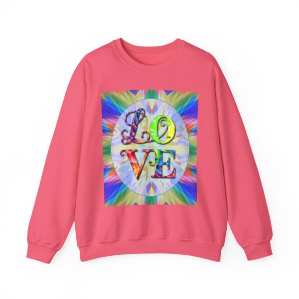 Crewneck Sweatshirt-with our inspirational "Love" 'kaleidoscope' Design!! Vintage Inspired Faith Apparel, Gospel Fashion Unisex Heavy - Image 2