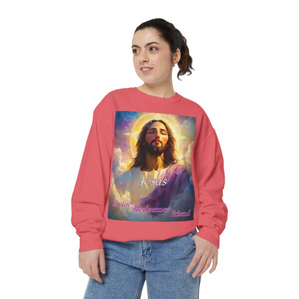 Sweatshirt Unisex our inspirational 'Jesus: Savior, Redeemer, Friend' design! Faith Apparel Gospel Fashion Jumper, Pullover - Image 41