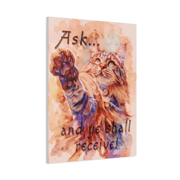 Inspirational Wall Art Canvas, "Ask ...and ye shall receive" Maine Coon Cat asking for a treat! Christian Home Decor, Uplifting Religious Gift, Faith-Based Artwork - Image 16