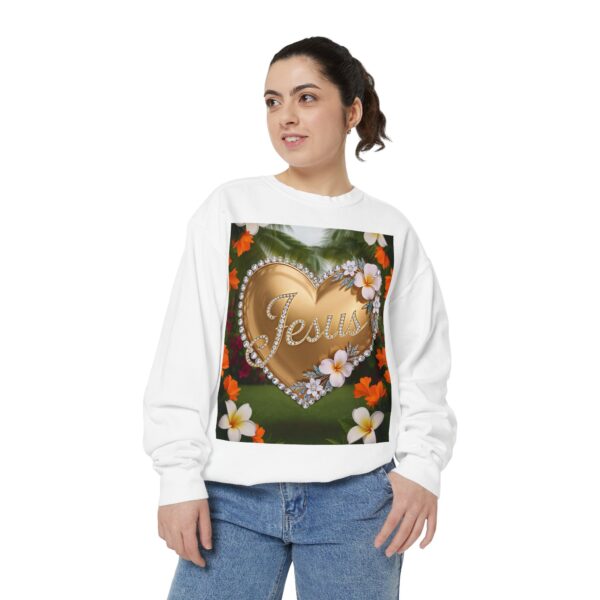 Sweatshirt Unisex with our Inspirational "Jesus" 'Diamond Ring-Solid Gold Heart' Design! Faith Apparel Gospel Fashion - Image 13