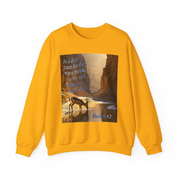 Crewneck Sweatshirt-with our inspirational Psalm 42 'As a Deer Pants' design! Vintage Inspired Faith Apparel, Gospel Fashion Unisex Heavy - Image 11