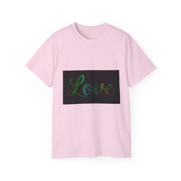 Our inspirational "Love" 'light in darkness' Design!! on a Christian Unisex Cotton T-Shirt, Faith Spiritual Apparel, Love Gift - Image 27