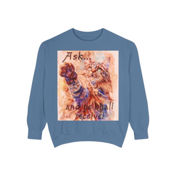 Sweatshirt Unisex Inspirational-With our "Ask ...and ye shall receive" Matt 7:7 featuring a Maine Coon Cat asking for a Treat! Jumper, Pullover - Image 23