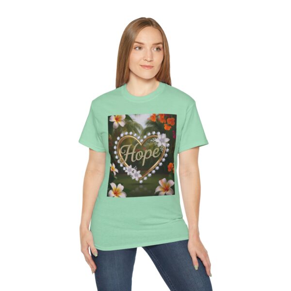 Our "Hope" Inspirational 'Diamond Ring Heart' Design Vintage Christian Faith Apparel Unisex Cotton T-Shirt, Thoughtful Quote, Philippians 4:8 - Image 14