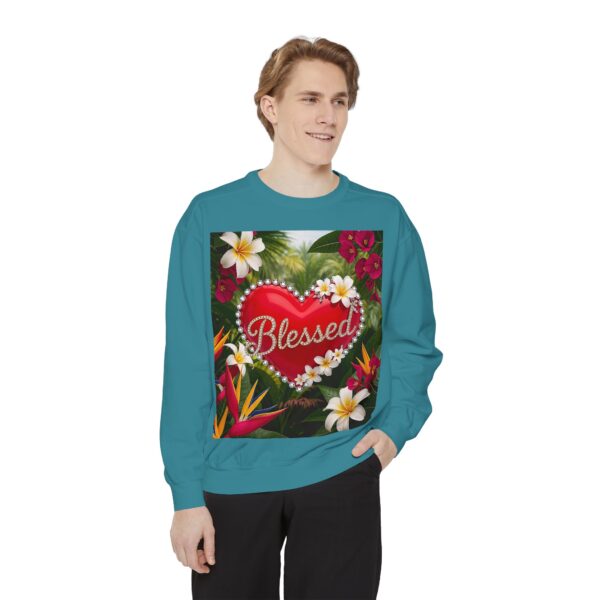 Sweatshirt Unisex with our Inspirational "Blessed" 'Solid Red Heart' Design!! Faith Apparel Gospel Fashion Jumper, Pullover - Image 25