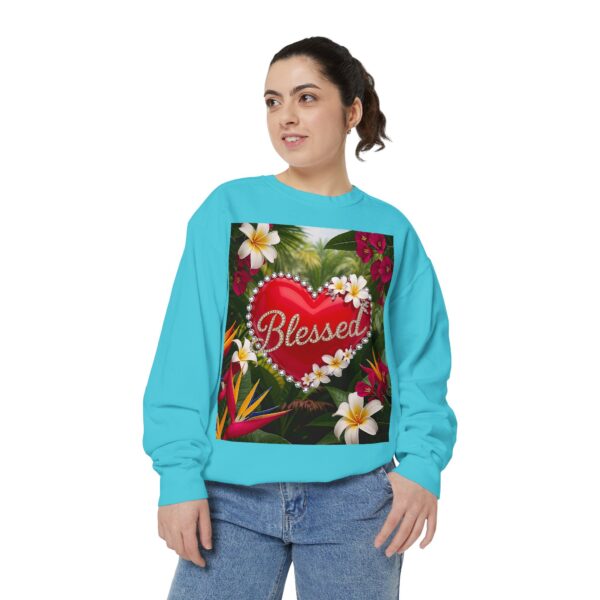 Sweatshirt Unisex with our Inspirational "Blessed" 'Solid Red Heart' Design!! Faith Apparel Gospel Fashion Jumper, Pullover - Image 27