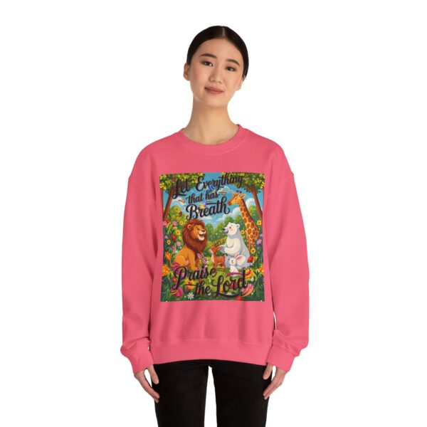 Crewneck Sweatshirt with our inspirational "Let Everything that has Breath Praise the Lord!" Design! Vintage Inspired Faith Apparel, Gospel Fashion Unisex Heavy - Image 20