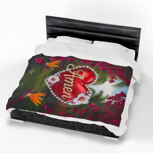 Our Beautiful "Amen" Inspirational 'Solid Red Heart' design Velveteen Plush Throw Blanket - A Cozy Gift or for Home Decor, Bedding - Image 2