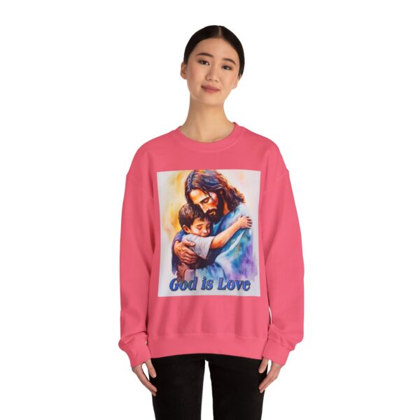 Crewneck Sweatshirt-with our "God is Love" series with Jesus hugging a young boy! Inspirational Biblical Vintage Inspired Gift - Image 22