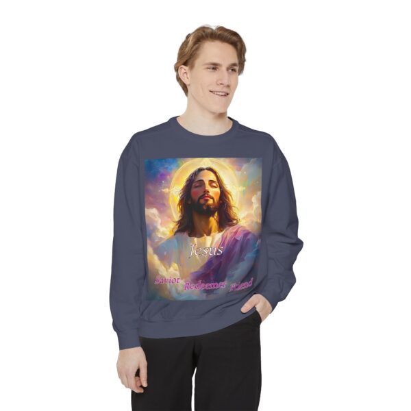 Sweatshirt Unisex our inspirational 'Jesus: Savior, Redeemer, Friend' design! Faith Apparel Gospel Fashion Jumper, Pullover - Image 35