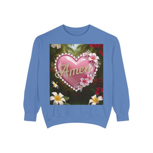 Sweatshirt Unisex Inspirational-With Our "Amen" 'Solid Pink Heart' Christian Apparel Faith-Based Gospel Comfort Philippians 4:8 Gift Jumper - Image 20