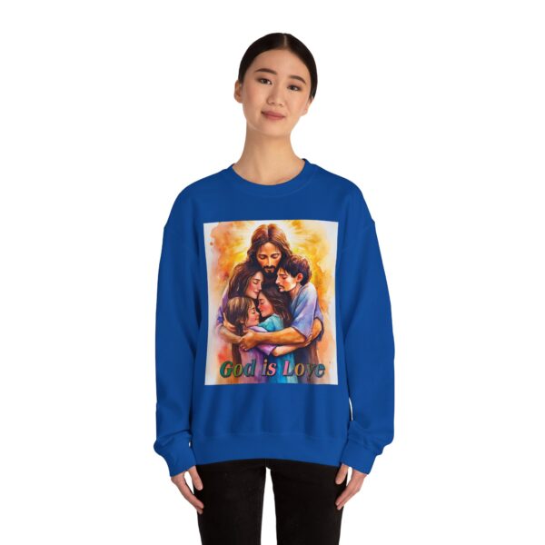 Crewneck Sweatshirt-with our "God is Love" series with Jesus hugging a young family! Inspirational Biblical Vintage Inspired Gift - Image 18