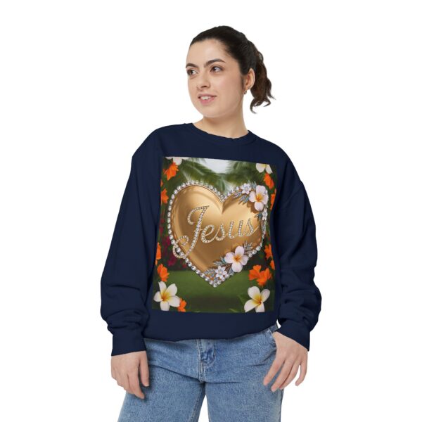 Sweatshirt Unisex with our Inspirational "Jesus" 'Diamond Ring-Solid Gold Heart' Design! Faith Apparel Gospel Fashion - Image 40