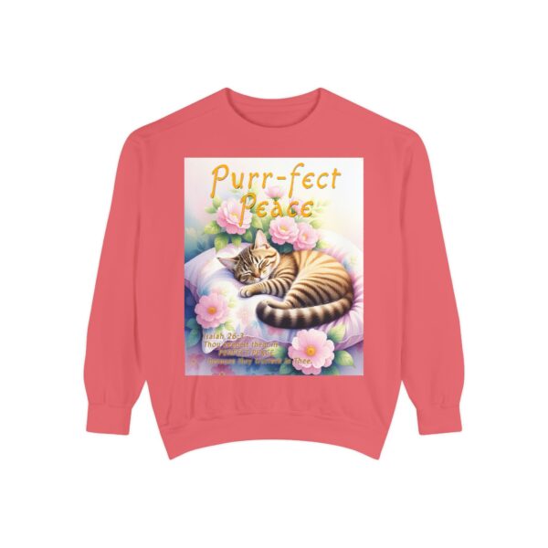 Sweatshirt Unisex with "Purr-fect Peace" with a cat in blissful sleep and the verse Isaiah 26:3!  Christian Apparel, Faith-Based Comfort, Jumper, Gift for Believers - Image 29