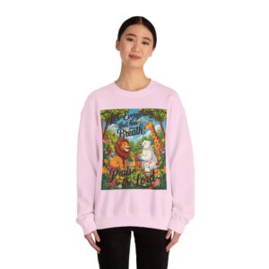 Crewneck Sweatshirt with our inspirational "Let Everything that has Breath Praise the Lord!" Design! Vintage Inspired Faith Apparel, Gospel Fashion Unisex Heavy