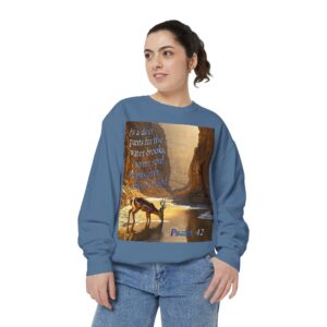 Sweatshirt Unisex with our inspirational Psalm 42 'As a Deer Pants' design! Faith Apparel Gospel Fashion Jumper, Pullover