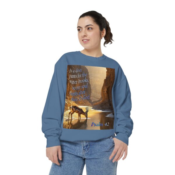 Sweatshirt Unisex with our inspirational Psalm 42 'As a Deer Pants' design! Faith Apparel Gospel Fashion Jumper, Pullover