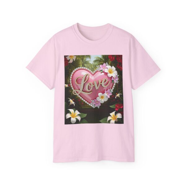 Our inspirational "Love" 'Solid Pink Heart' Design! on a Christian Unisex Cotton T-Shirt, Faith Spiritual Apparel, Love Gift - Image 27