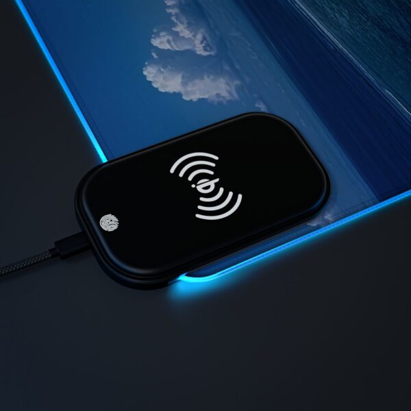 LED + wireless Charging Mouse Pad, Desk Mat, "Little Island" Design, Tech Gift, Home Office Essentials Inspirational - Image 13