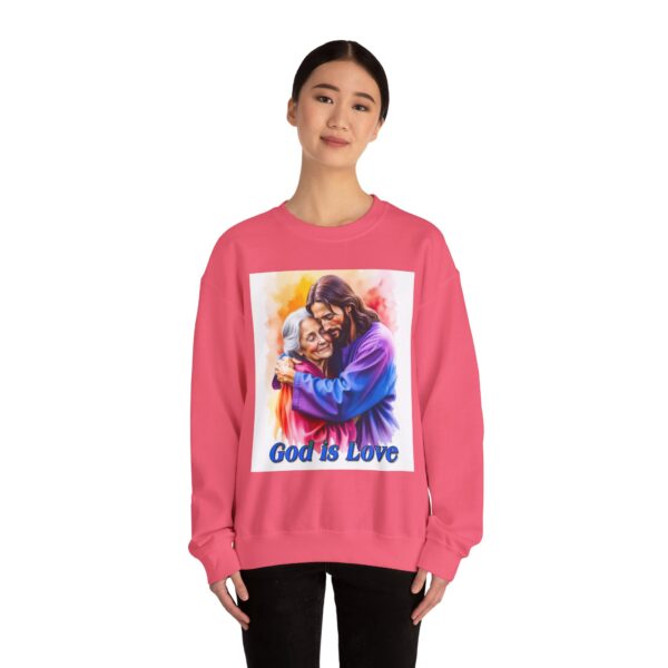 Crewneck Sweatshirt with our "God is Love" series with Jesus hugging Grandmother! Inspirational Biblical, Vintage Inspired, Gift - Image 41