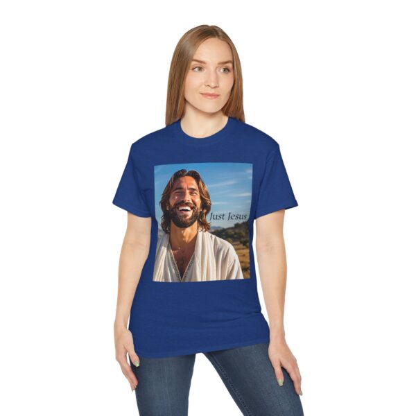 Our inspirational "Just Jesus" Design!! on a Christian Unisex Cotton T-Shirt, Faith Spiritual Apparel, Love Gift - Image 20