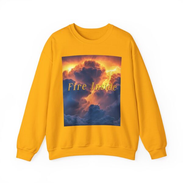 Crewneck Sweatshirt with our 'Storm Light' "Fire Inside" design! Beauty of Creation Tropical Storm Inspirational Sweatshirt Unisex - Image 19
