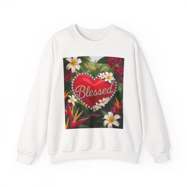 Crewneck Sweatshirt-with our Inspirational "Blessed" 'Solid Red Heart' Design!! Vintage Inspired Faith Apparel, Gospel Fashion Unisex Heavy - Image 4