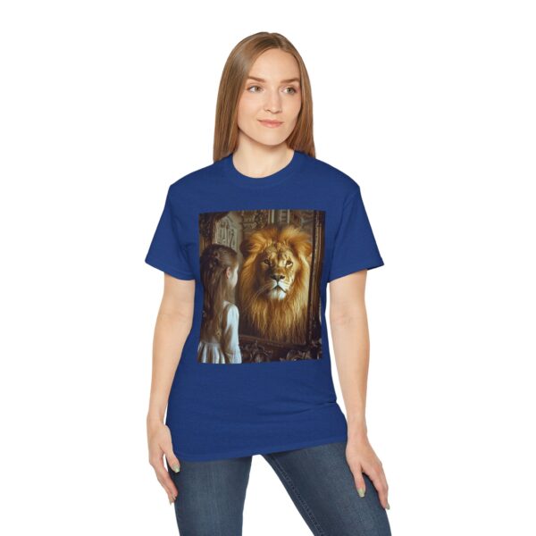Our 'Lion in the Mirror' Inspirational Design Christian Faith Apparel Unisex Cotton T-Shirt Vintage, Lion of Judah and Aslan-Inspired Gift - Image 20