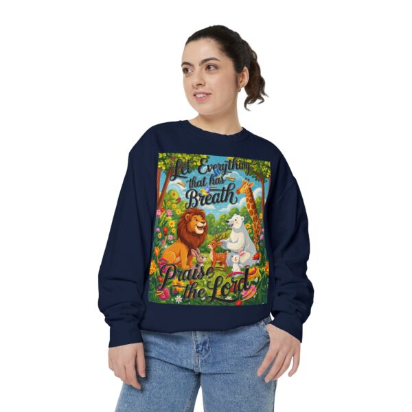 Sweatshirt Unisex with our inspirational "Let Everything that has Breath Praise the Lord!" Design! Faith Apparel Gospel Fashion Jumper, Pullover - Image 37