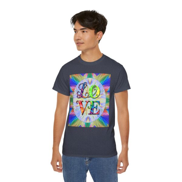 Our inspirational "Love" 'kaleidoscope' Design!! on a Christian Unisex Cotton T-Shirt, Faith Spiritual Apparel, Love Gift - Image 24