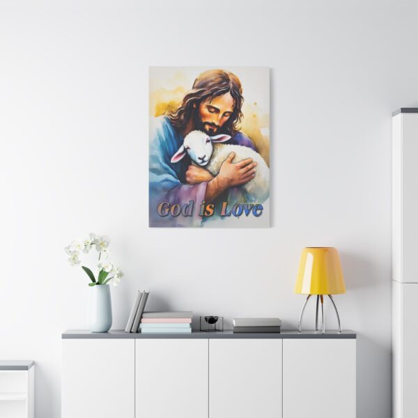 Inspirational Wall Art Canvas, "God is Love" Jesus hugging a Lamb Print, Christian Home Decor, Uplifting Religious Gift, Faith-Based Artwork - Image 17
