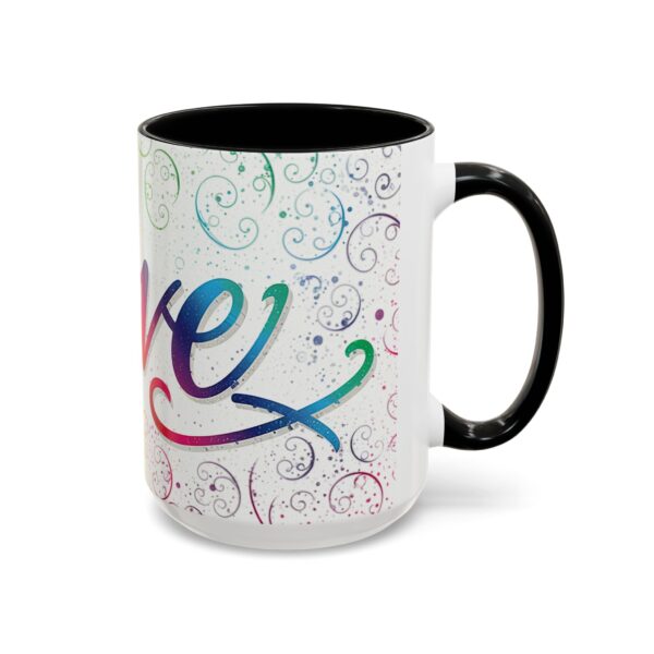 Our inspirational "Love" 'spirals' Ceramic Accent Coffee Mug Design is Perfect for Wedding Gifts, Inspirational Decor - Image 18